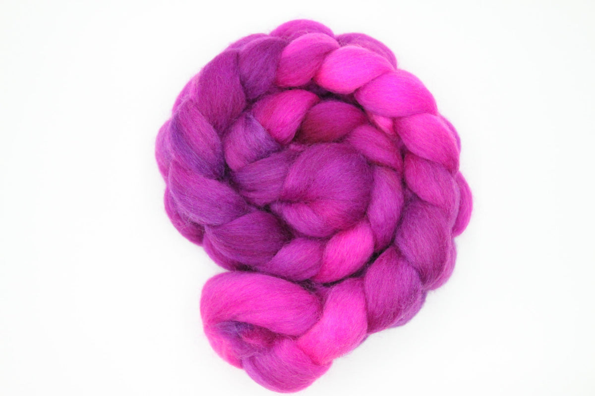 Beginner Learn To Spin Kit - Sunset Midi Lace Weight Top or Bottom Drop Spindle - Red Violet Blue Shifting Colors - Berry Crush