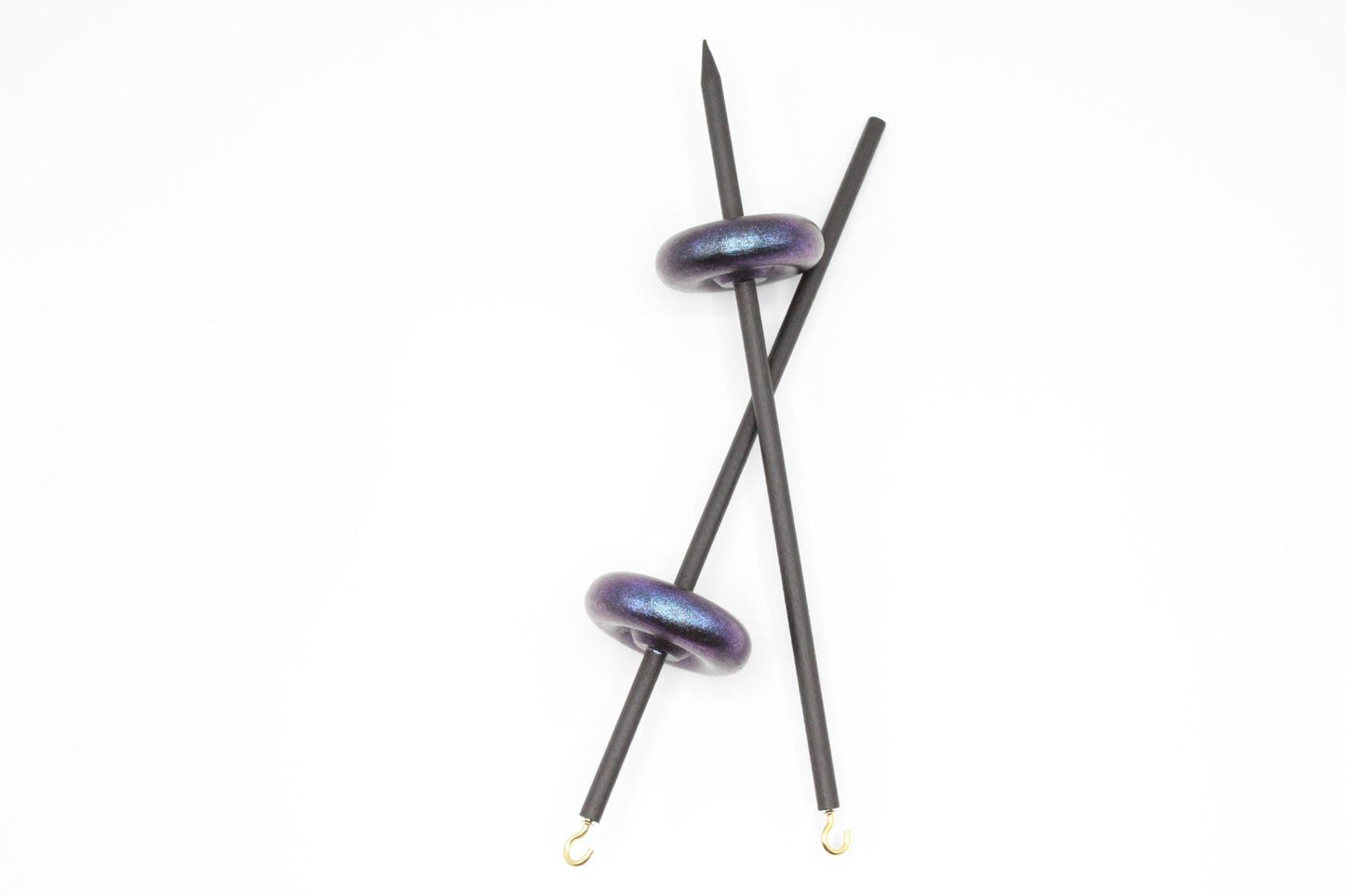 Electric Night Sparkle Drop Spindle - Red Violet Blue Shifting Colors