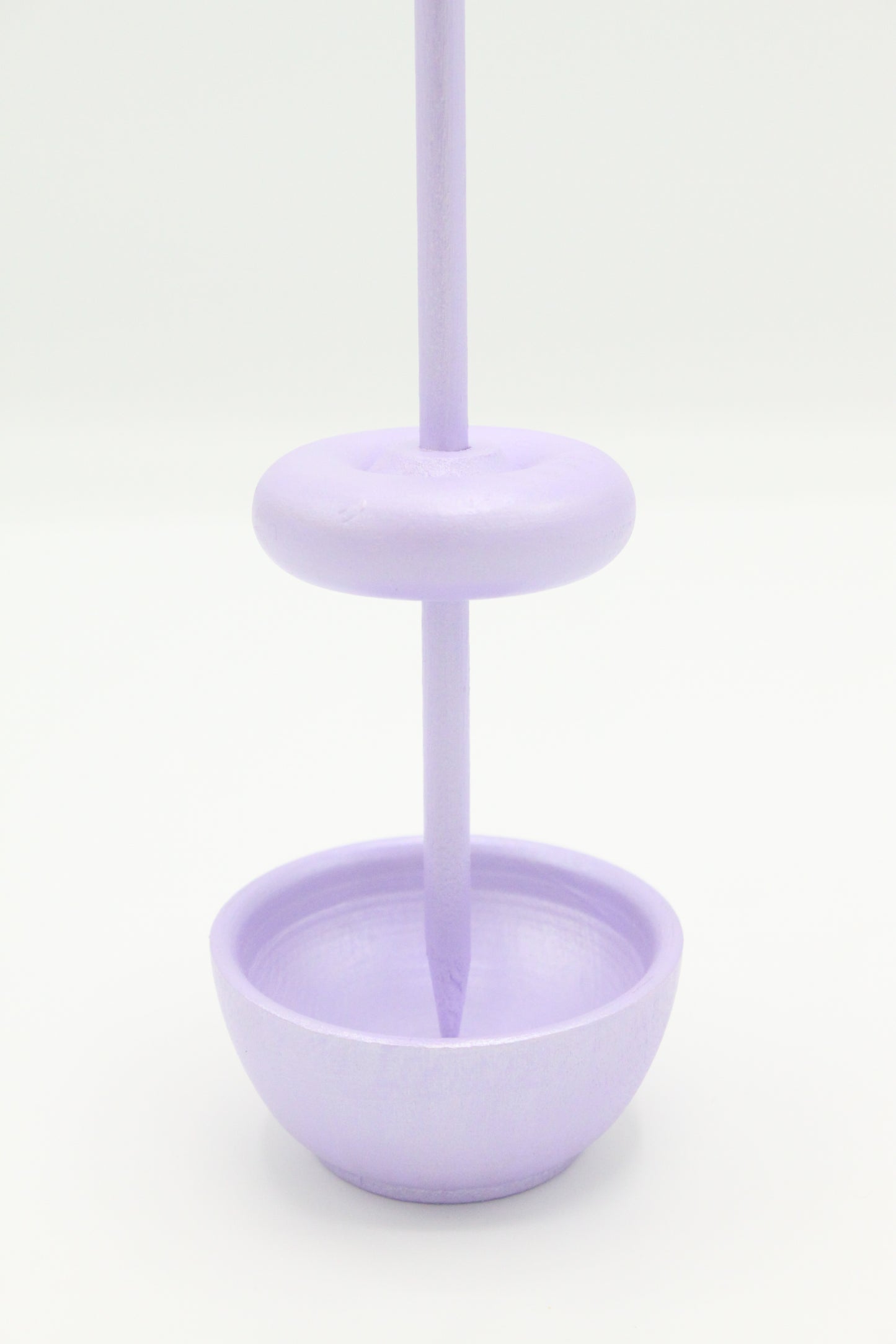 Complete Beginner Pastel Purple Drop Spindle Spinning Kit - Midi Size - Top Whorl, Bottom Whorl, Supported, and Roving