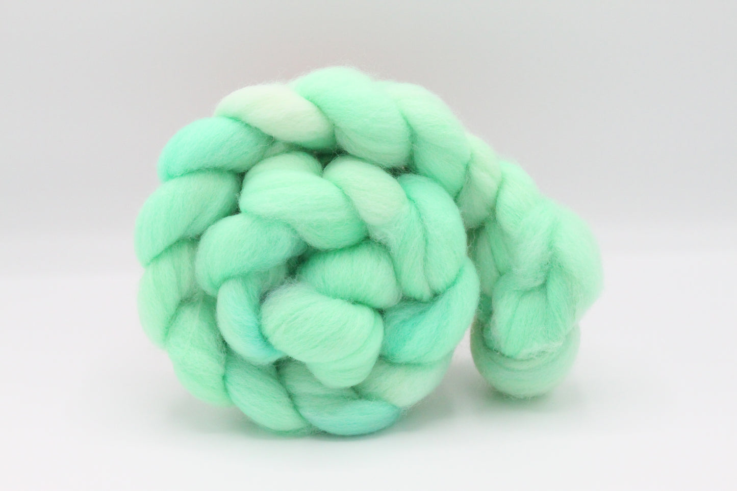 Complete Beginner Pastel Green Drop Spindle Spinning Kit - Midi Size - Top Whorl, Bottom Whorl, Supported, and Roving
