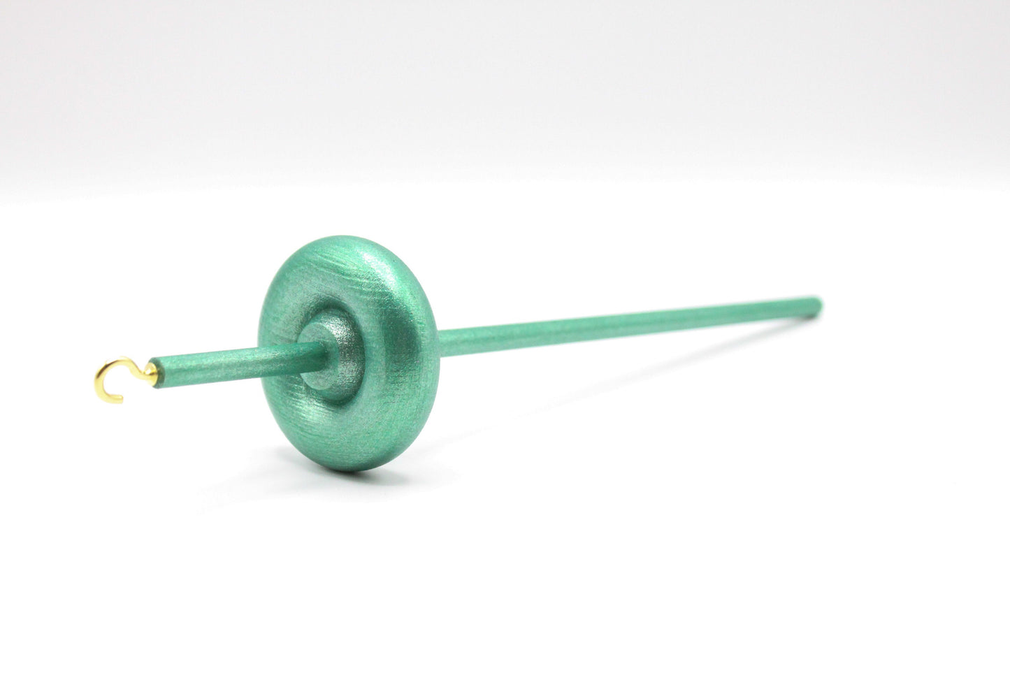 Metallic Emerald Drop Spindle - Lace Weight - Top or Bottom Whorl