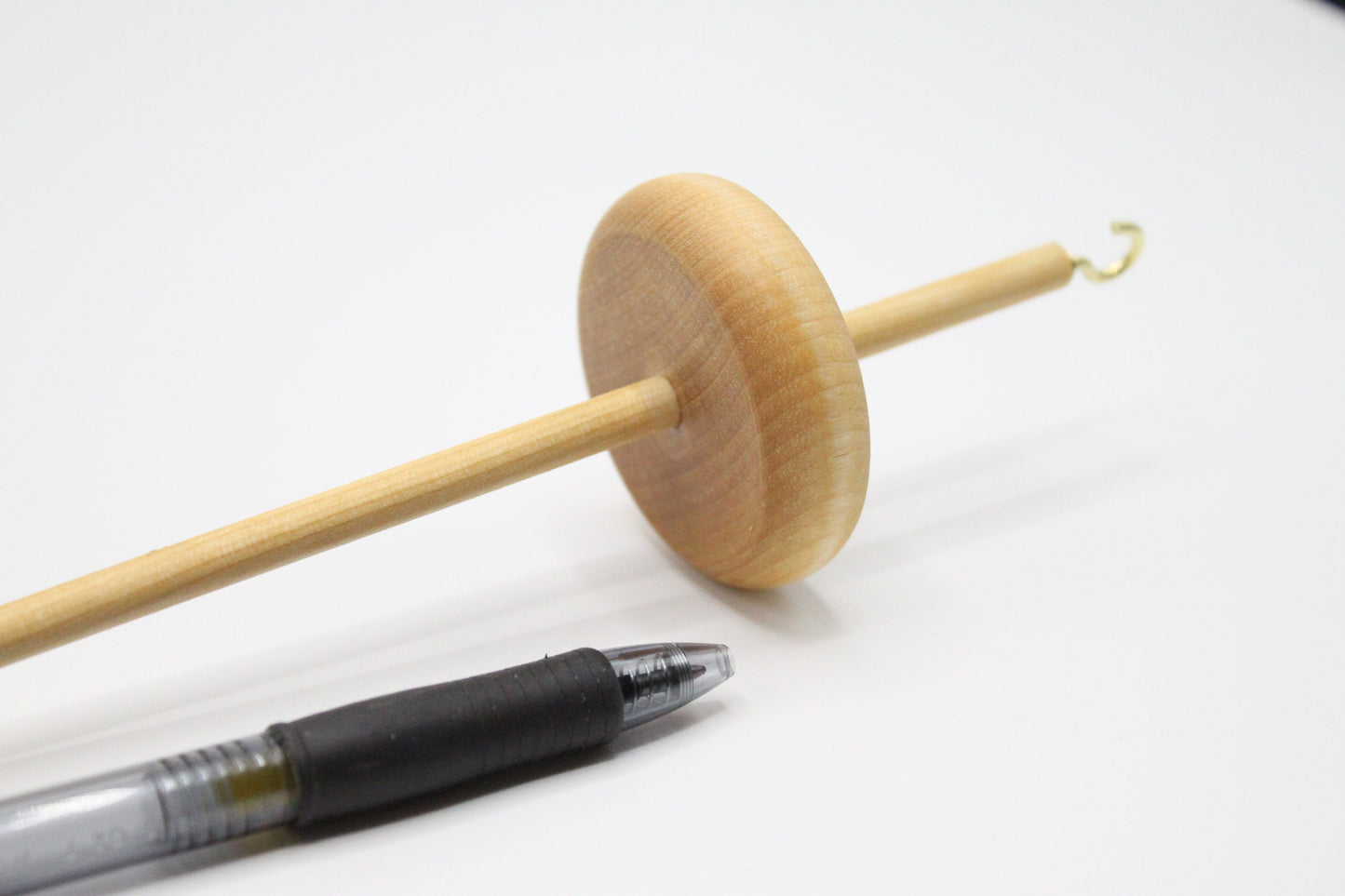 Complete Beginner Drop Spindle Kit - Midi Kit Pink - Top Whorl, Bottom Whorl, Supported and Roving