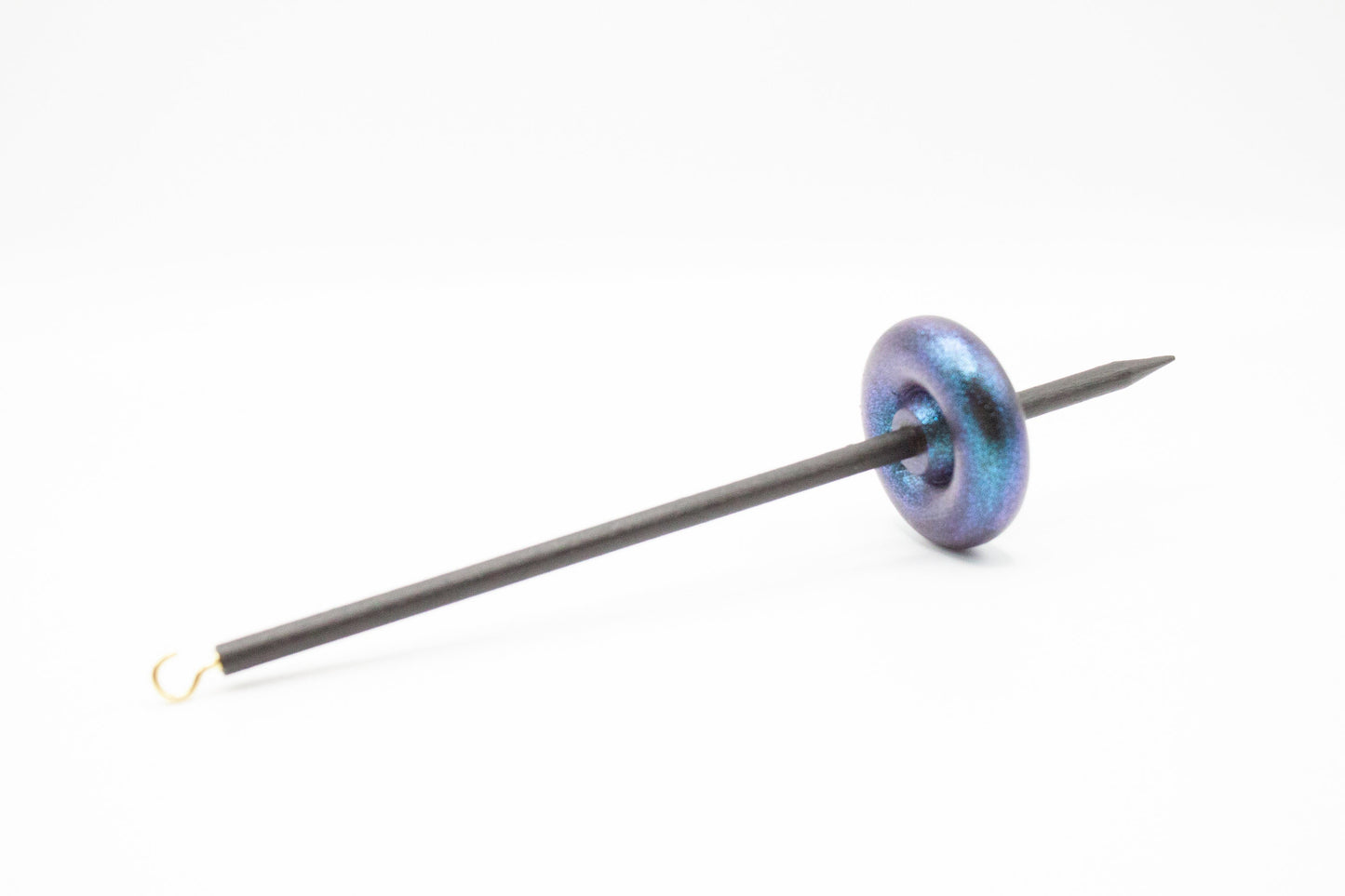 Complete Beginner Mermaid Drop Spindle Spinning Kit - Midi Size Teal - Top Whorl, Bottom Whorl, Supported, and Roving