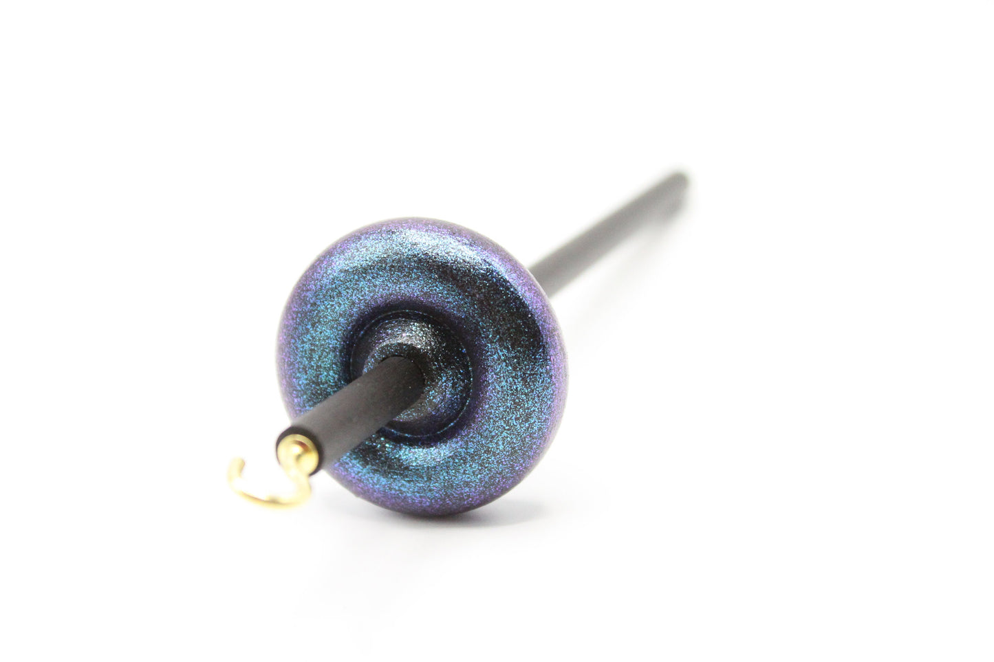 Complete Beginner/Learn To Spin Mermaid Drop Spindle Spinning Kit - Mini Size Blue- Top Whorl, Bottom Whorl, Supported, and Roving