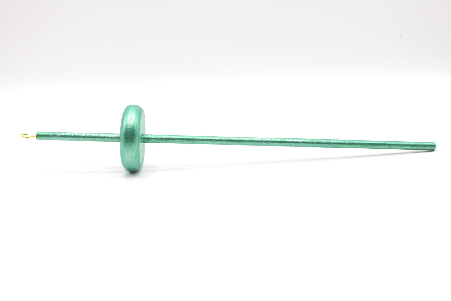 Metallic Emerald Drop Spindle - Lace Weight - Top or Bottom Whorl