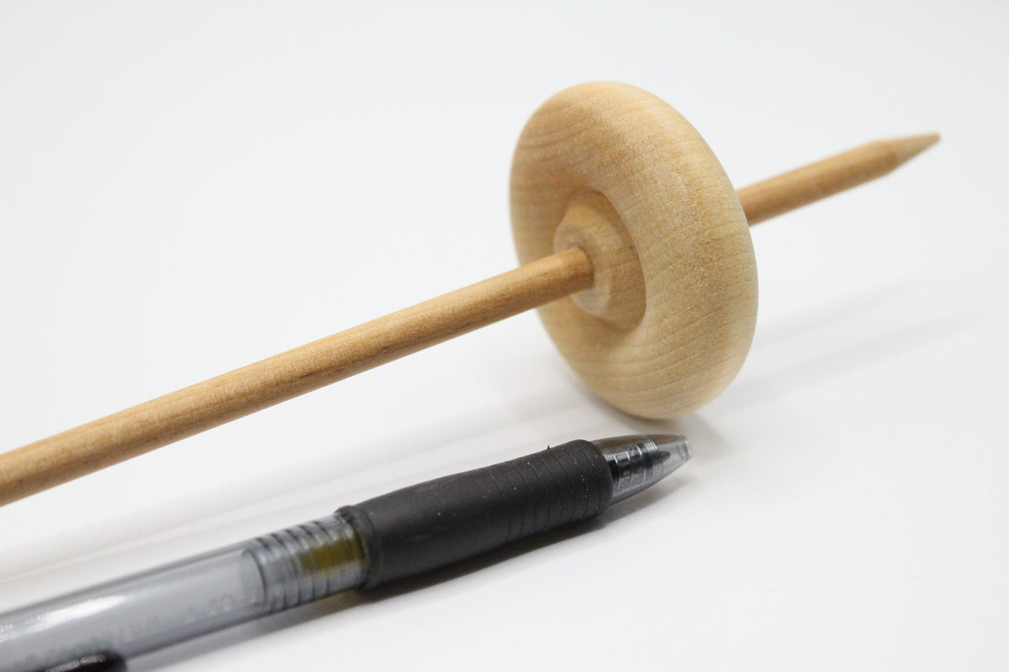 Complete Beginner Drop Spindle Kit - Midi Kit Pink - Top Whorl, Bottom Whorl, Supported and Roving