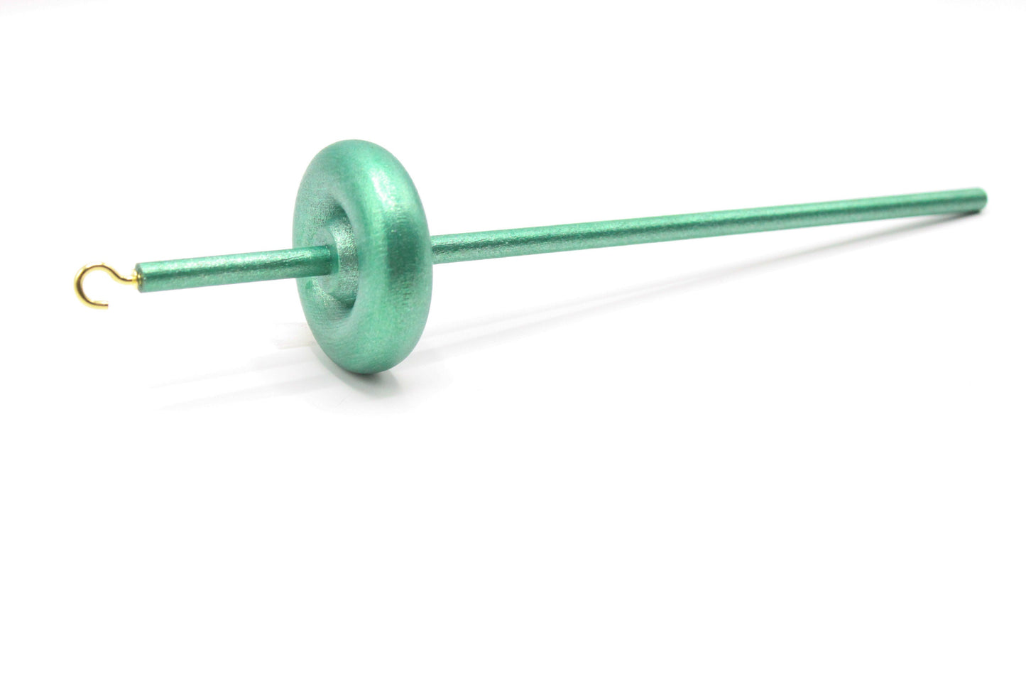 Metallic Emerald Drop Spindle - Lace Weight - Top or Bottom Whorl