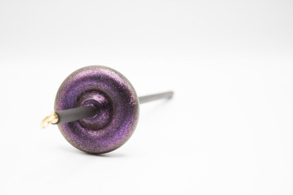 Beginner Learn To Spin Kit - Sunset Midi Lace Weight Top or Bottom Drop Spindle - Red Violet Blue Shifting Colors - Berry Crush