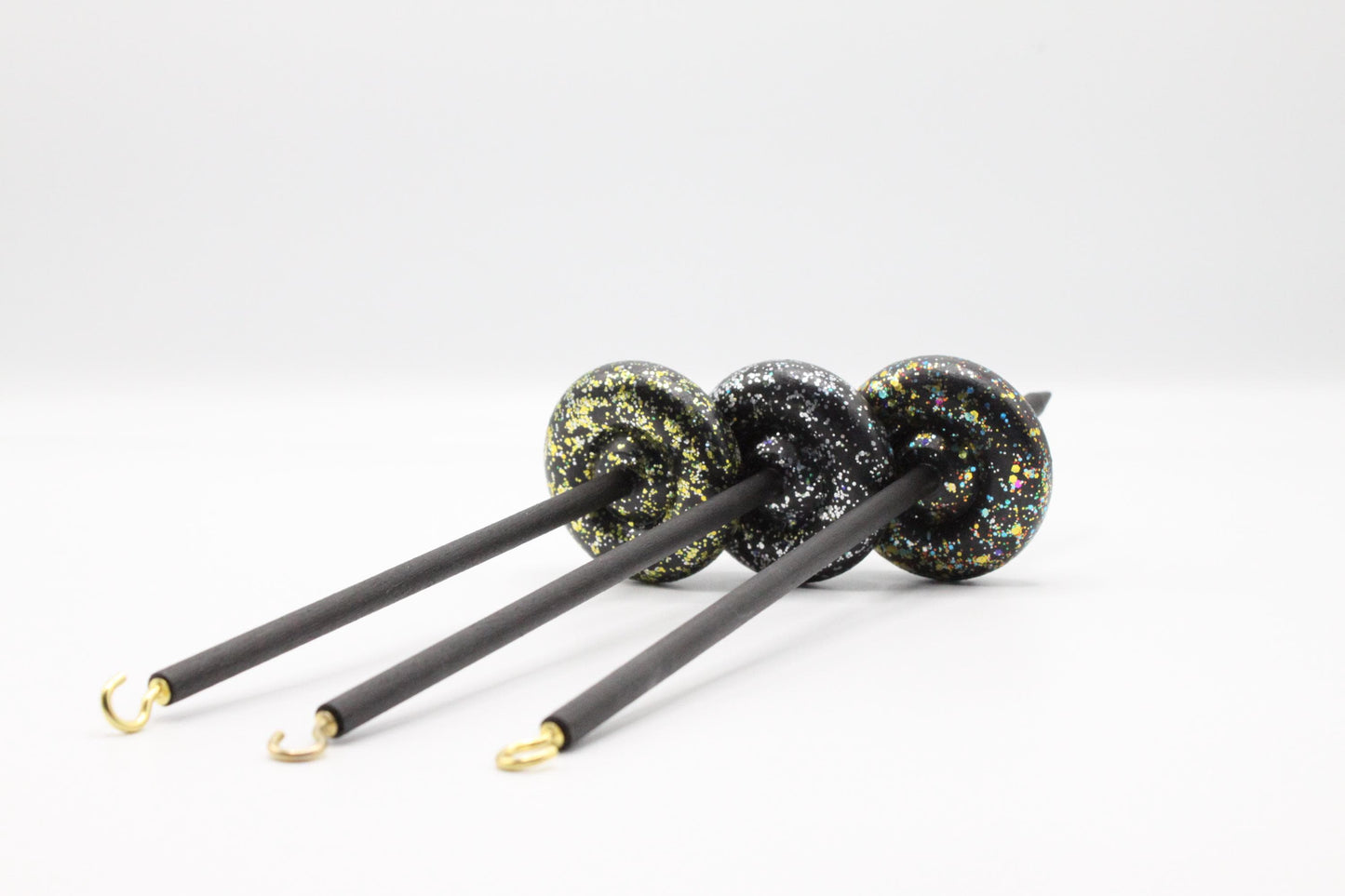 Galaxy Glitter Lace Weight Drop Spindle - Top or Bottom Whorl
