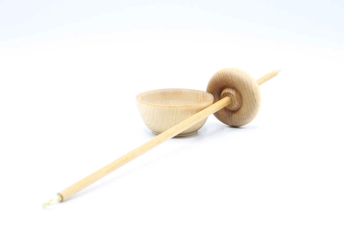 Beginners Spinning Lace Weight Complete Kit - Learn To Spin - Top Whorl, Bottom Whorl, Supported, and Roving - Berry Crush