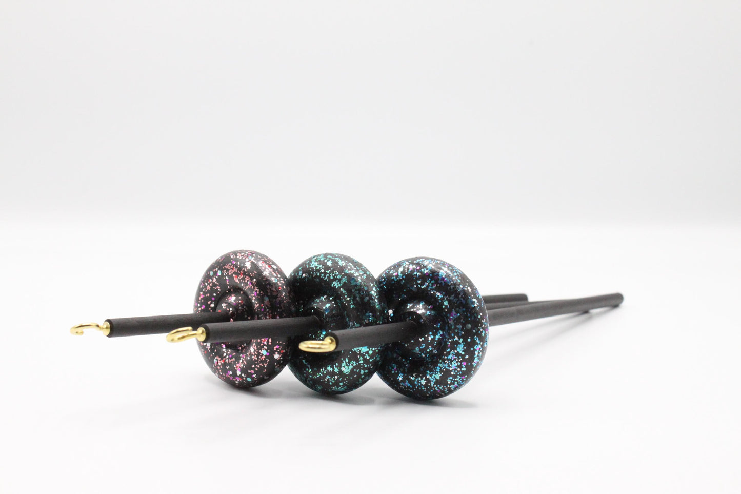 Galaxy Glitter Lace Weight Drop Spindle - Top or Bottom Whorl