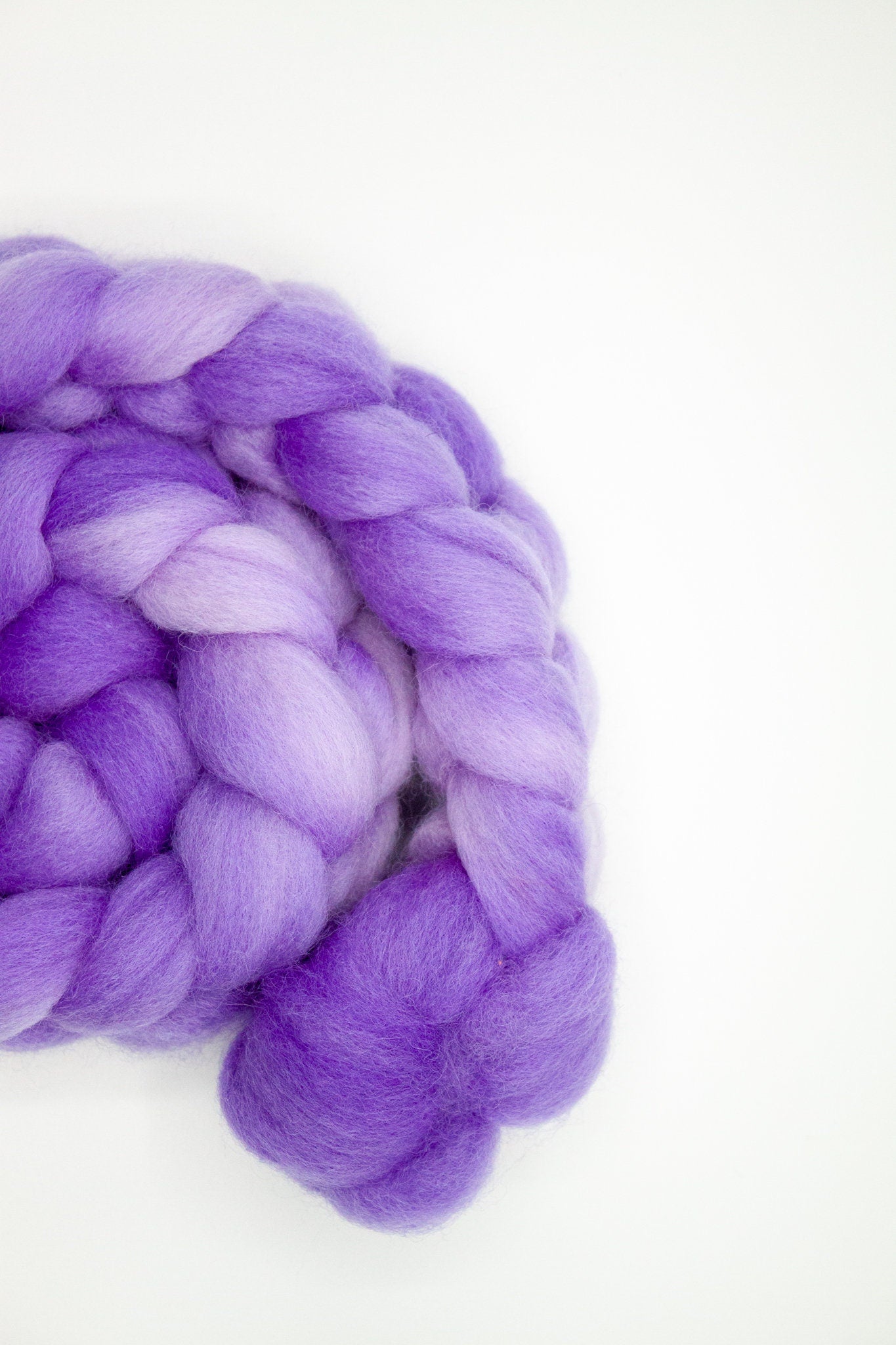 Complete Beginner Mermaid Drop Spindle Spinning Kit - Midi Size Purple - Top Whorl, Bottom Whorl, Supported, and Roving