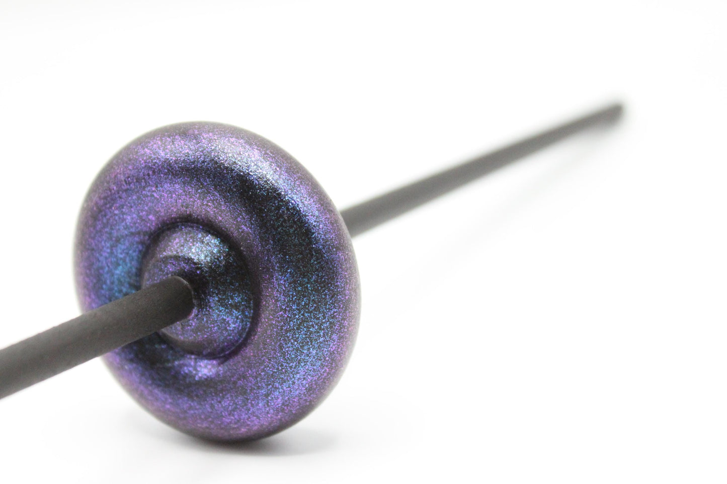 Complete Beginner Electric Night Drop Spindle Spinning Kit - Midi Size Berry Crush - Top Whorl, Bottom Whorl, Supported, and Roving