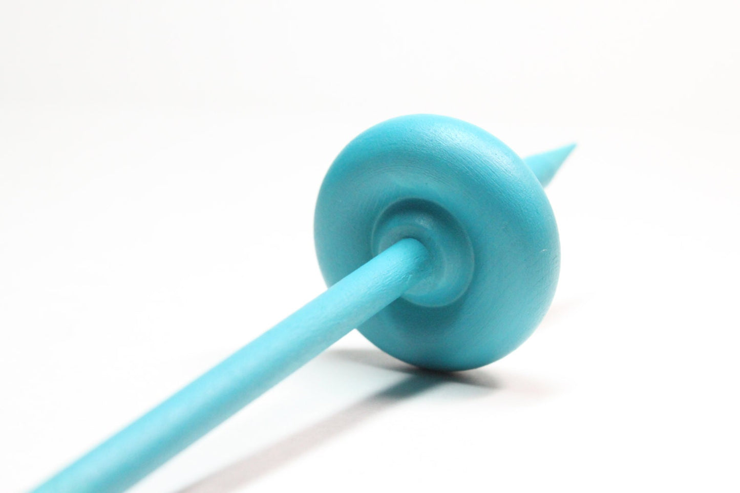 Mini Teal Drop Spindle - Top and Bottom Whorl