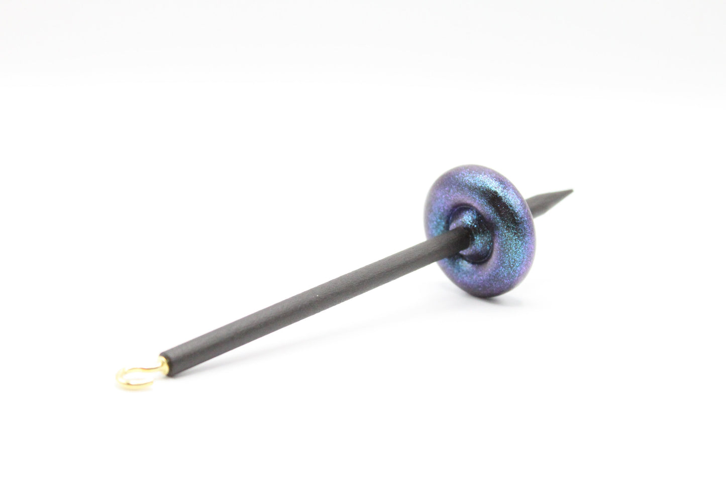 Complete Beginner Mermaid Drop Spindle Spinning Kit - Mini Size Pink - Top Whorl, Bottom Whorl, Supported, and Roving