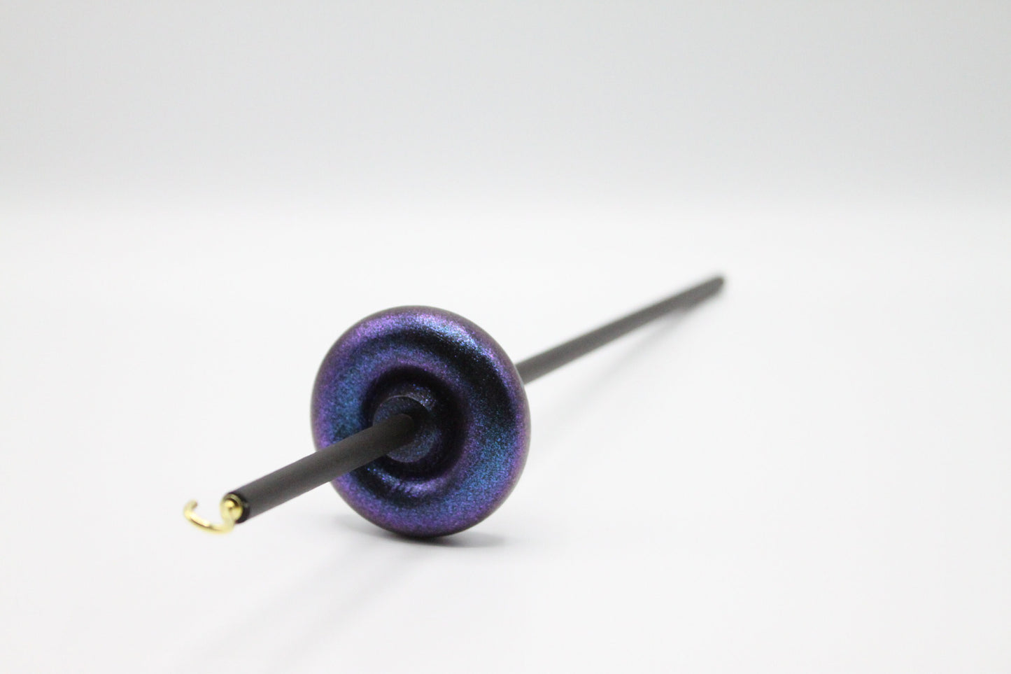Complete Beginner Mermaid Drop Spindle Spinning Kit - Midi Size Purple - Top Whorl, Bottom Whorl, Supported, and Roving
