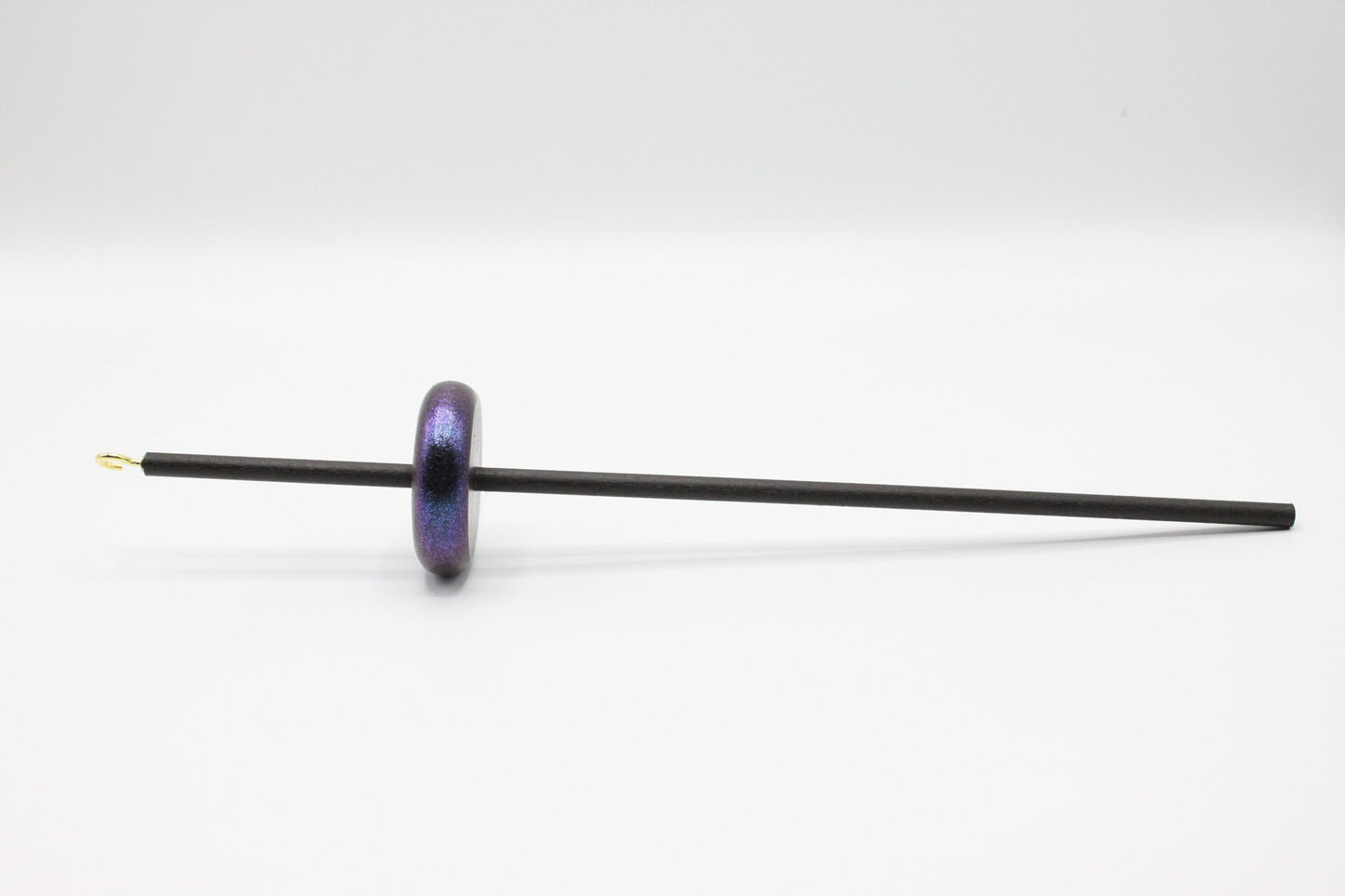 Complete Beginner Mermaid Drop Spindle Spinning Kit - Midi Size Purple - Top Whorl, Bottom Whorl, Supported, and Roving