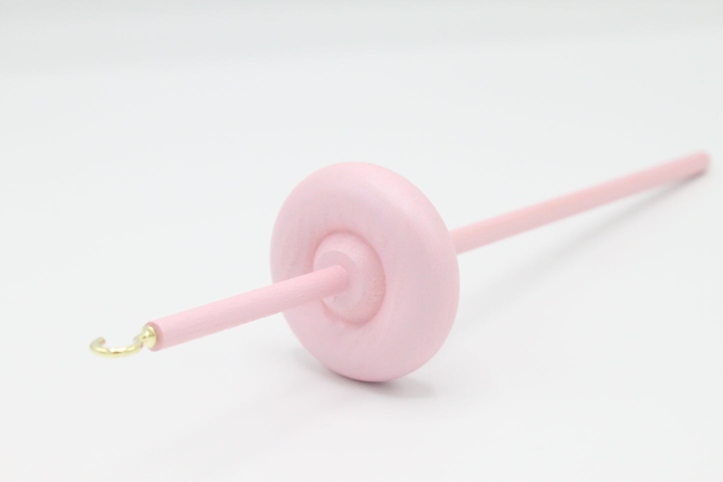 Complete Beginner Pastel Pink Drop Spindle Spinning Kit - Midi Size - Top Whorl, Bottom Whorl, Supported, and Roving