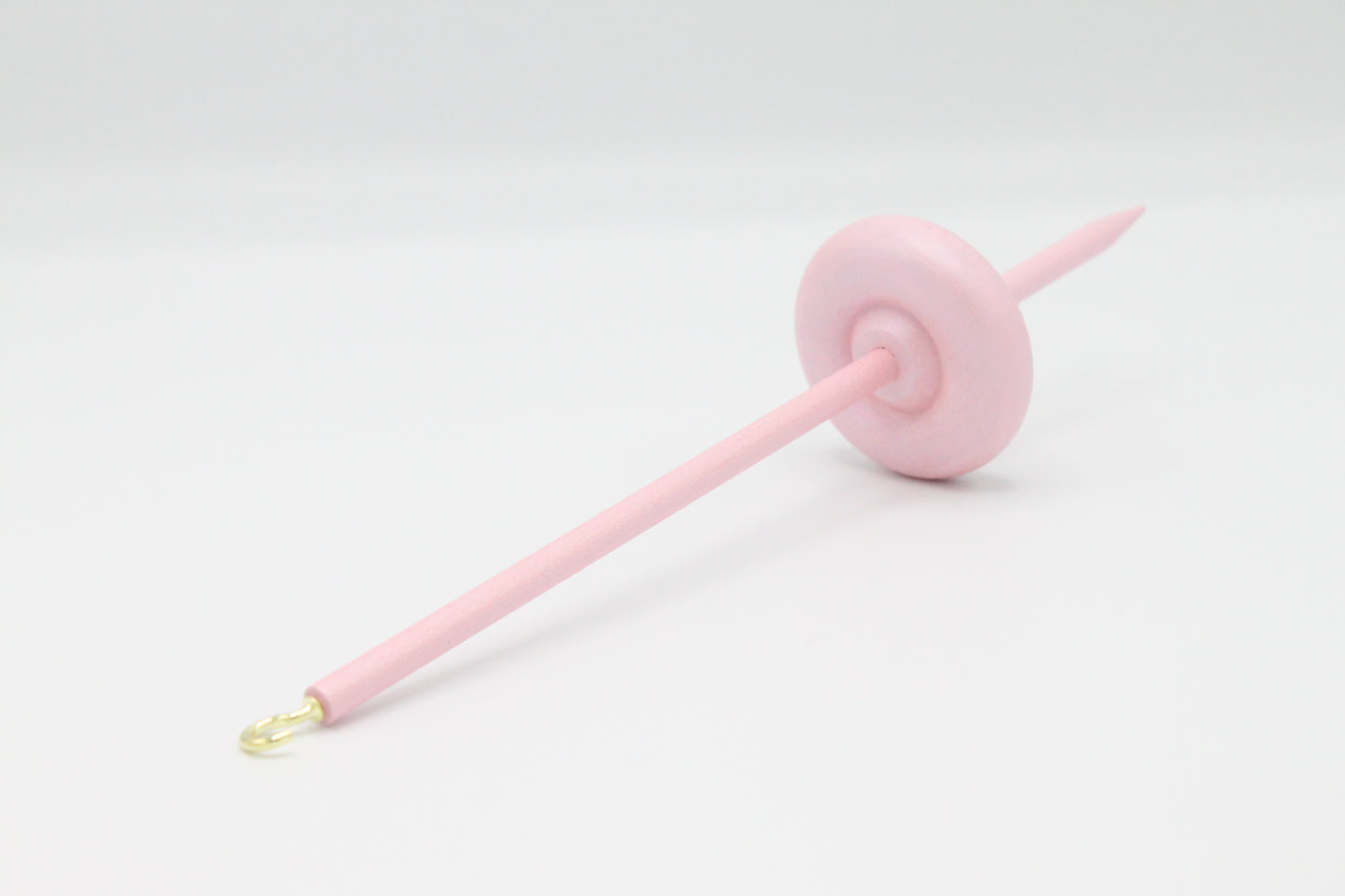 Complete Beginner Pastel Pink Drop Spindle Spinning Kit - Midi Size - Top Whorl, Bottom Whorl, Supported, and Roving