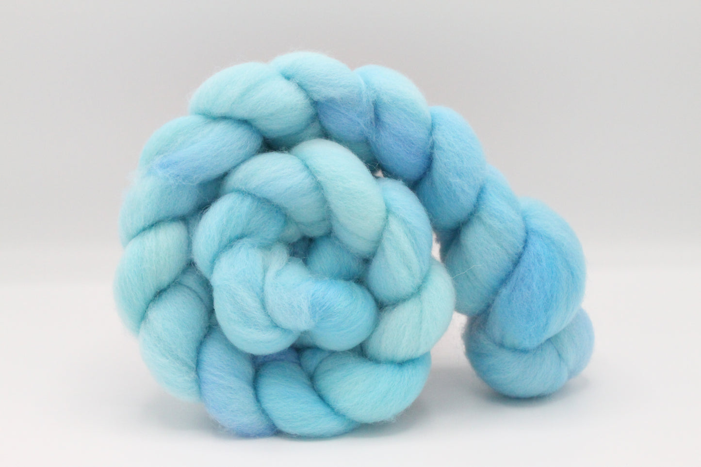 Complete Beginner Pastel Blue Drop Spindle Spinning Kit - Midi Size - Top Whorl, Bottom Whorl, Supported, and Roving