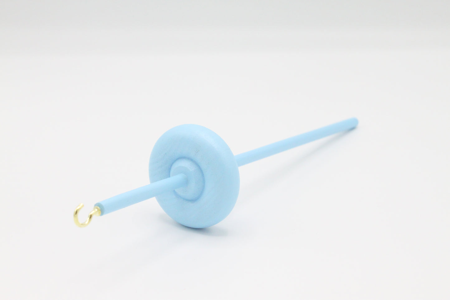 Complete Beginner Pastel Blue Drop Spindle Spinning Kit - Midi Size - Top Whorl, Bottom Whorl, Supported, and Roving