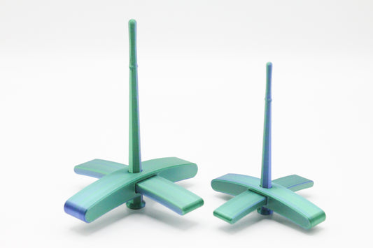 Lagoon - Green & Blue Silk 3D Printed Turkish Spindle - Beginner Friendly