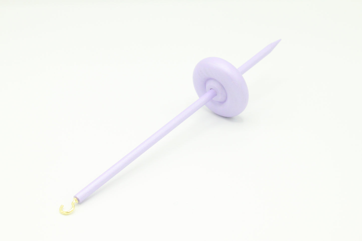 Complete Beginner Pastel Purple Drop Spindle Spinning Kit - Midi Size - Top Whorl, Bottom Whorl, Supported, and Roving