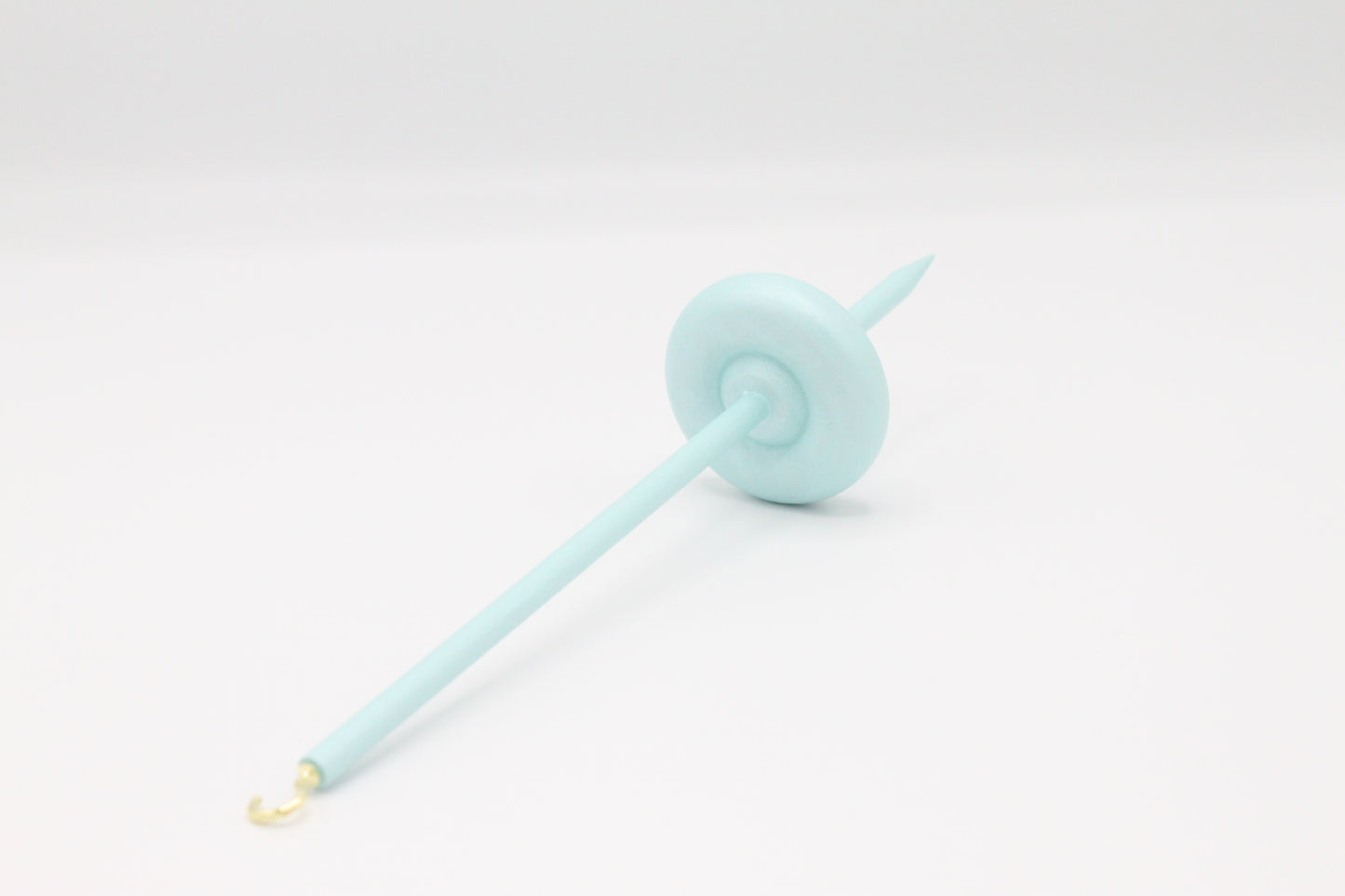 Complete Beginner Pastel Green Drop Spindle Spinning Kit - Midi Size - Top Whorl, Bottom Whorl, Supported, and Roving
