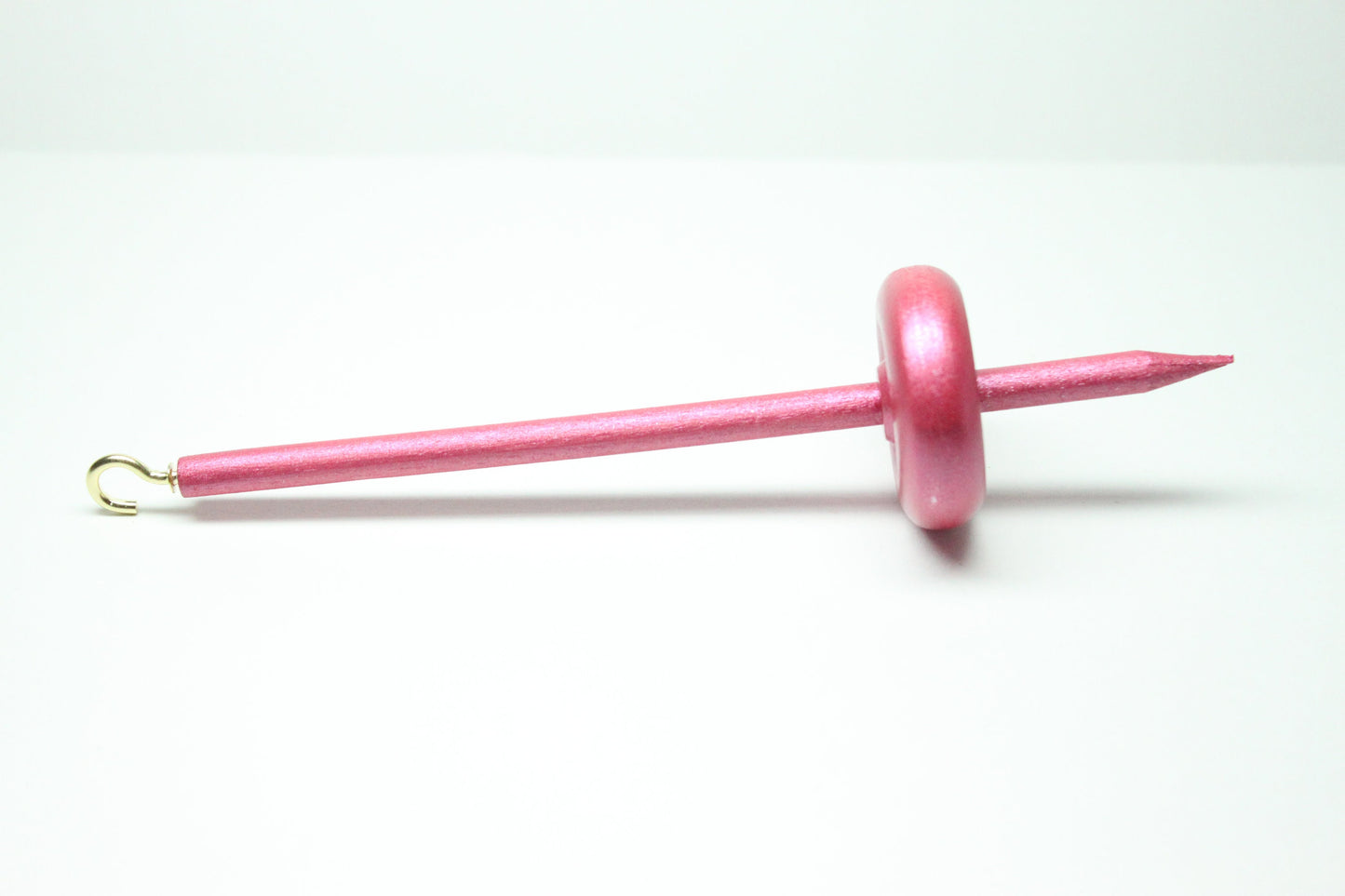 Pearl Rose Mini Top or Bottom Whorl Drop Spindle - On The Go Spinning or Learn to Spin