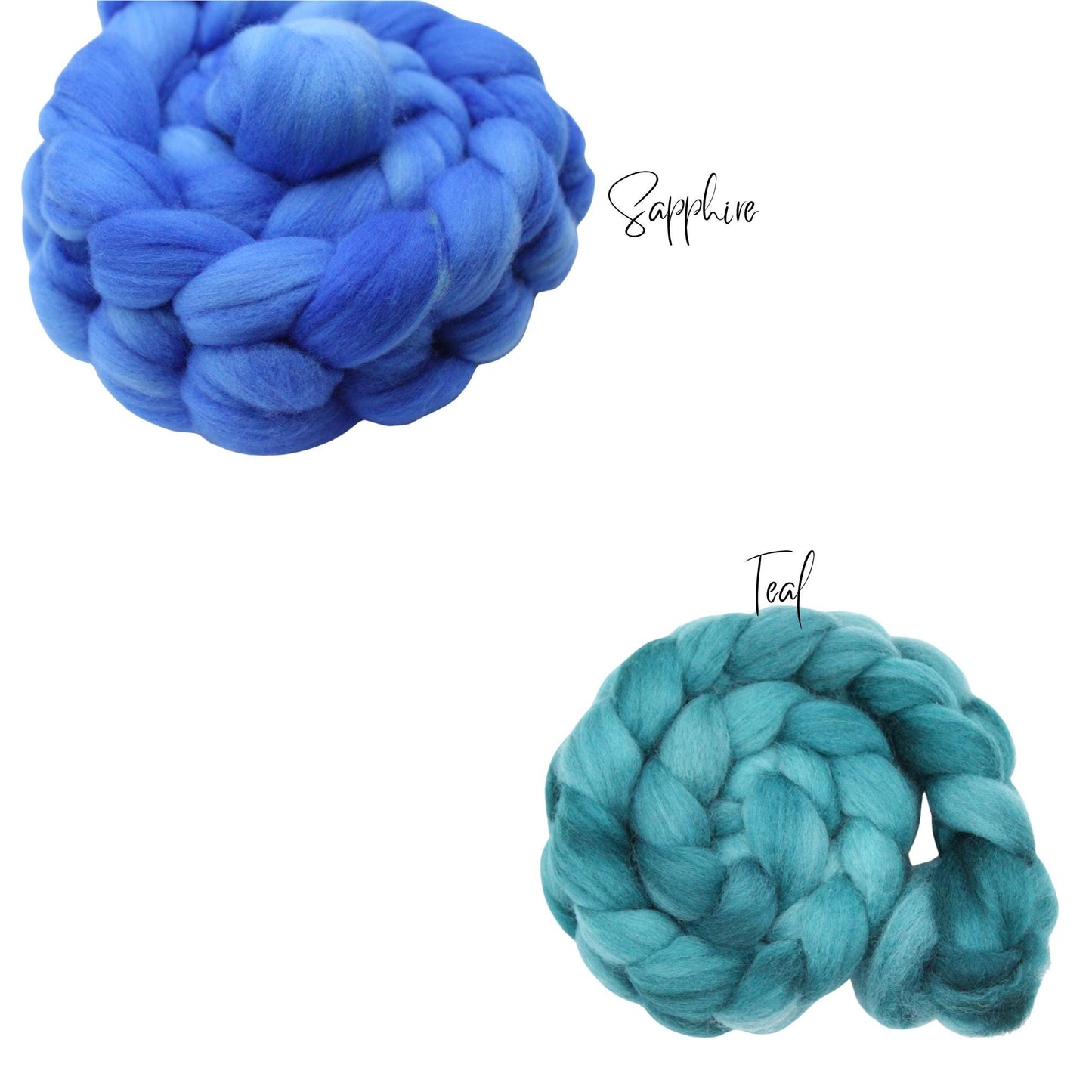 4 oz Falkland Roving - Jewel Tones - Solid Hand Dyed Falkland Wool - Spinning Fiber Felting