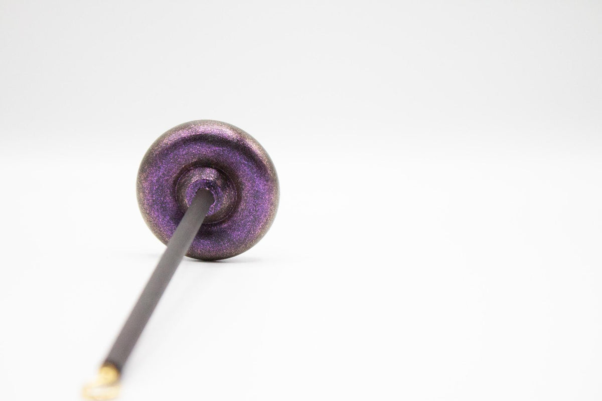 Beginner Learn To Spin Kit - Sunset Midi Lace Weight Top or Bottom Drop Spindle - Red Violet Blue Shifting Colors - Berry Crush