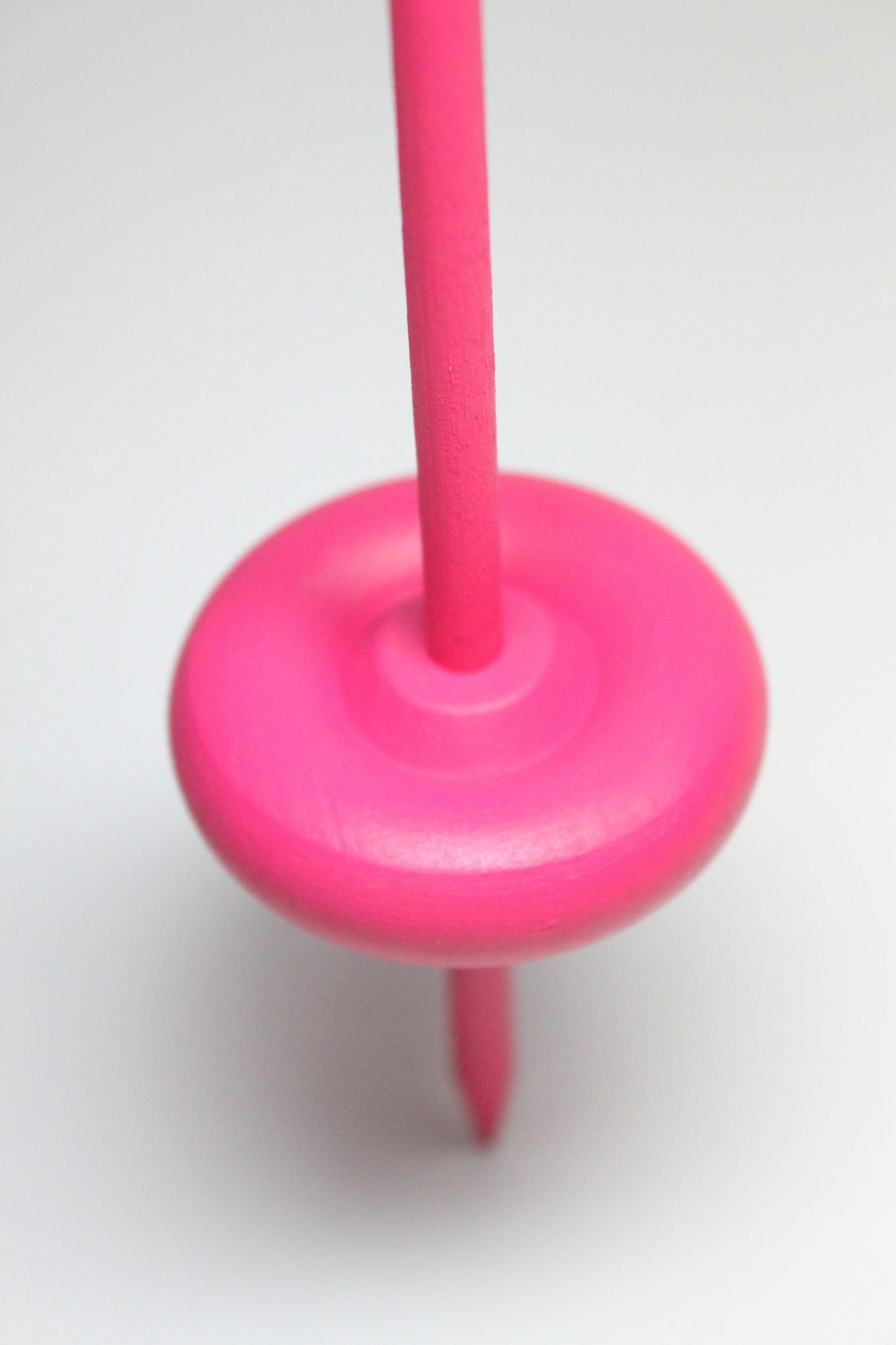 Hot Pink Supported Drop Spindle Spinning Set - Great For Beginners - Painted Bottom Whorl Spindle with Bowl