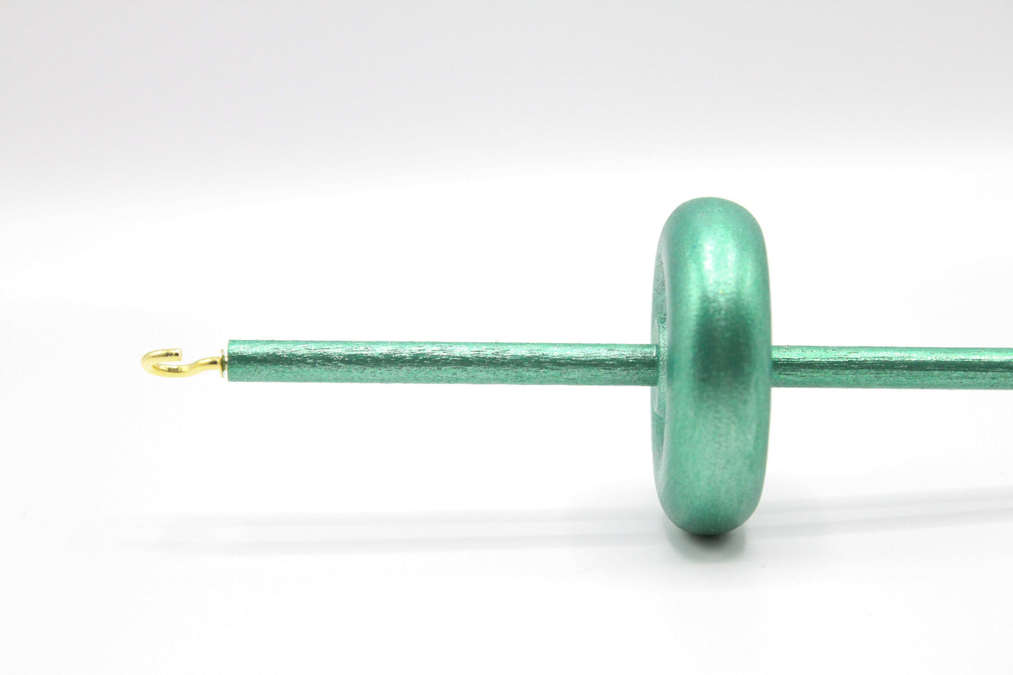 Metallic Emerald Drop Spindle - Lace Weight - Top or Bottom Whorl