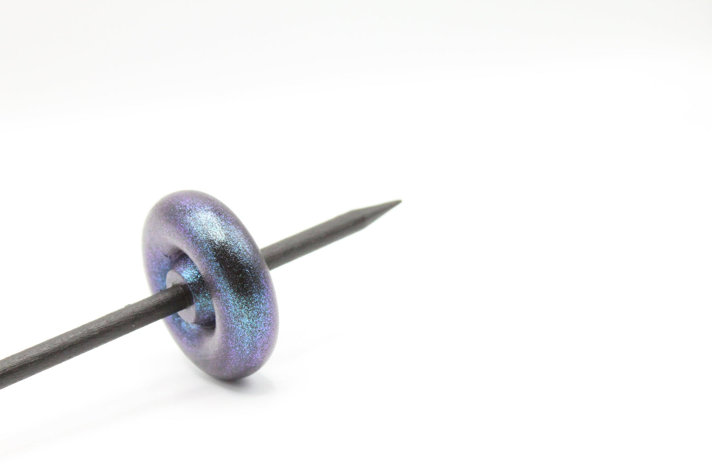Complete Beginner Mermaid Drop Spindle Spinning Kit - Midi Size Purple - Top Whorl, Bottom Whorl, Supported, and Roving