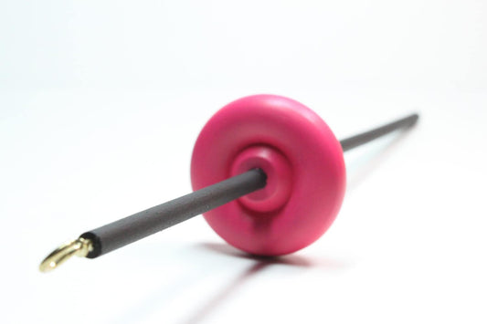 Pink & Black Lace Weight Drop Spindle - Top or Bottom Whorl Spinning - Beginner