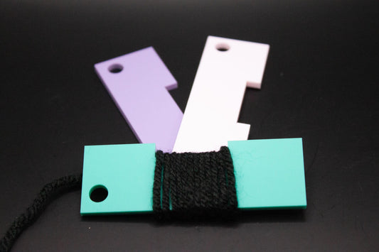 Pastel Acrylic Wraps Per Inch Yarn Measuring Tool Keychain - Crochet Knitting Spinning Fiber Gift
