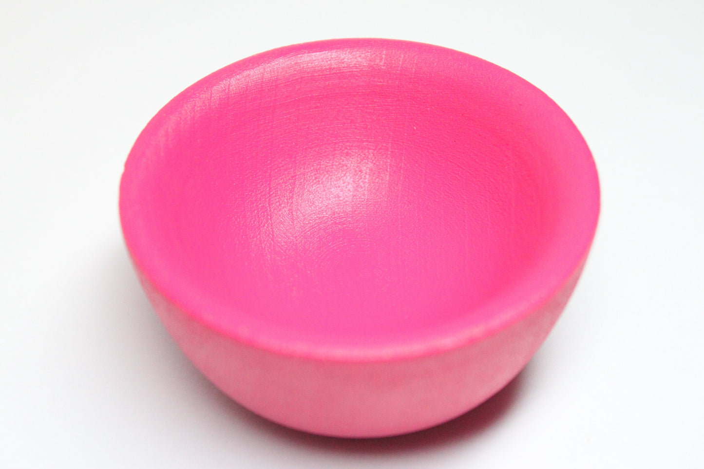 Hot Pink Supported Drop Spindle Spinning Set - Great For Beginners - Painted Bottom Whorl Spindle with Bowl