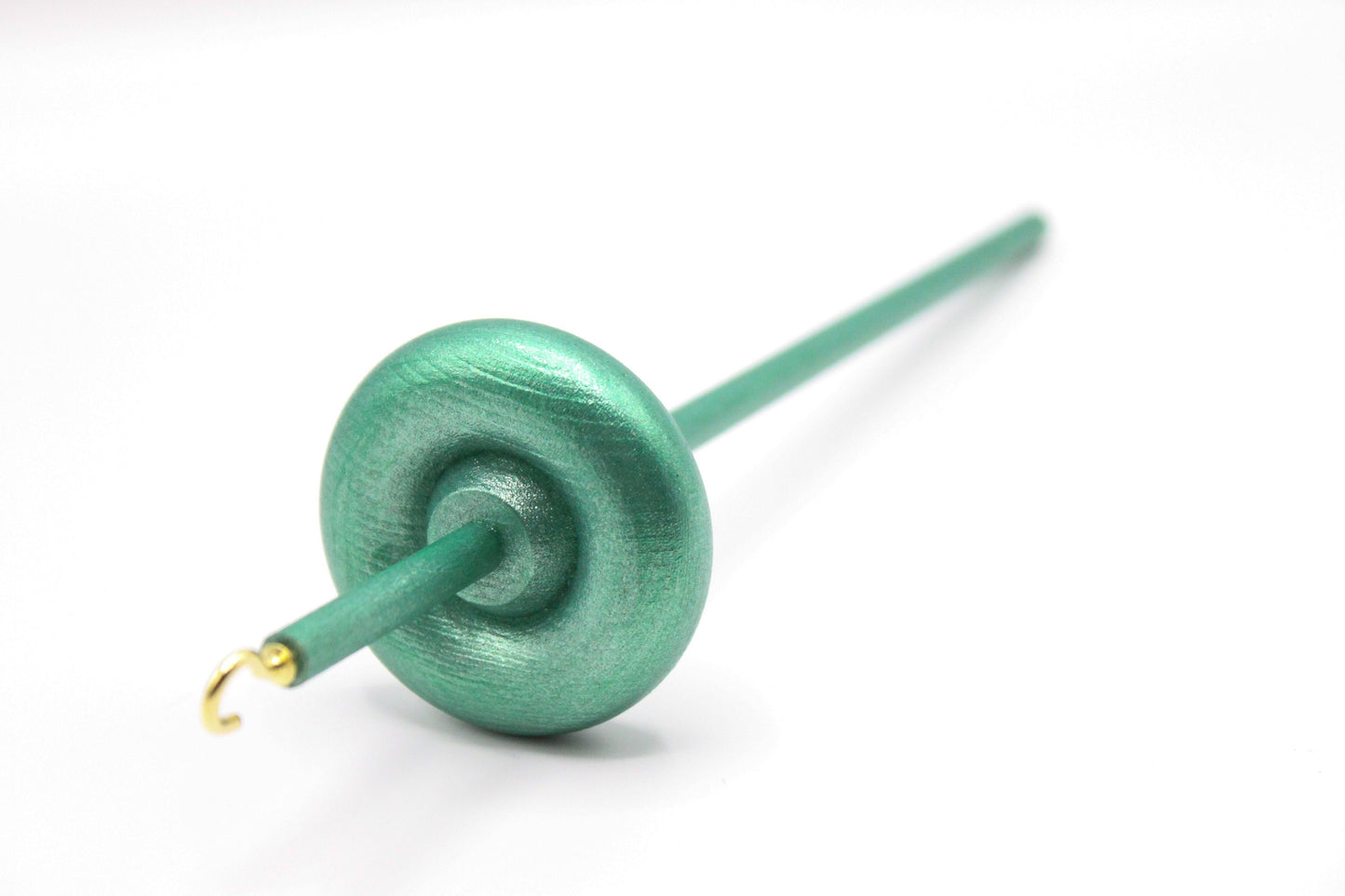 Metallic Emerald Drop Spindle - Lace Weight - Top or Bottom Whorl