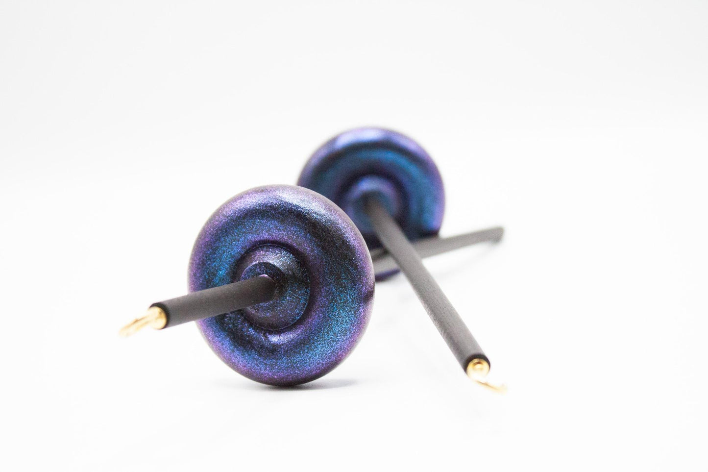 Complete Beginner Electric Night Drop Spindle Spinning Kit - Midi Size Pink - Top Whorl, Bottom Whorl, Supported, and Roving