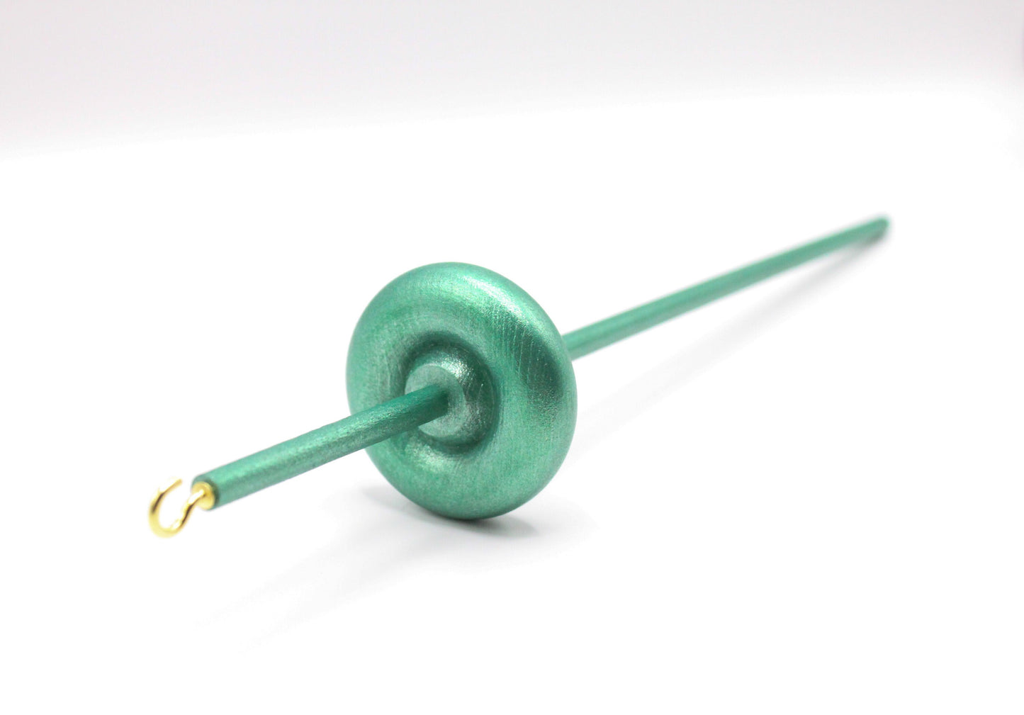 Metallic Emerald Drop Spindle - Lace Weight - Top or Bottom Whorl