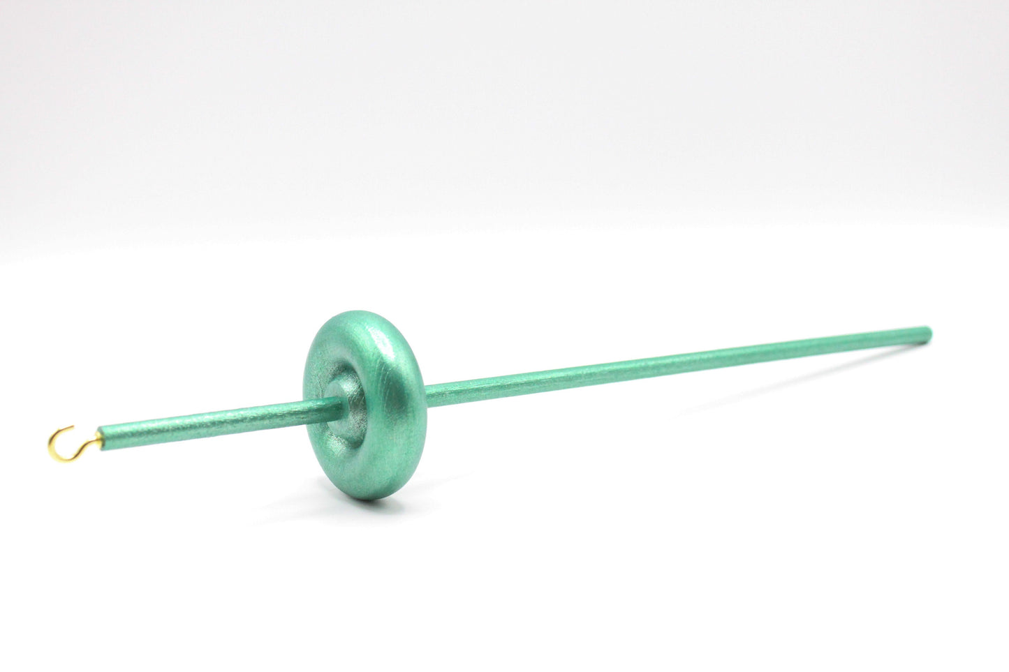 Metallic Emerald Drop Spindle - Lace Weight - Top or Bottom Whorl