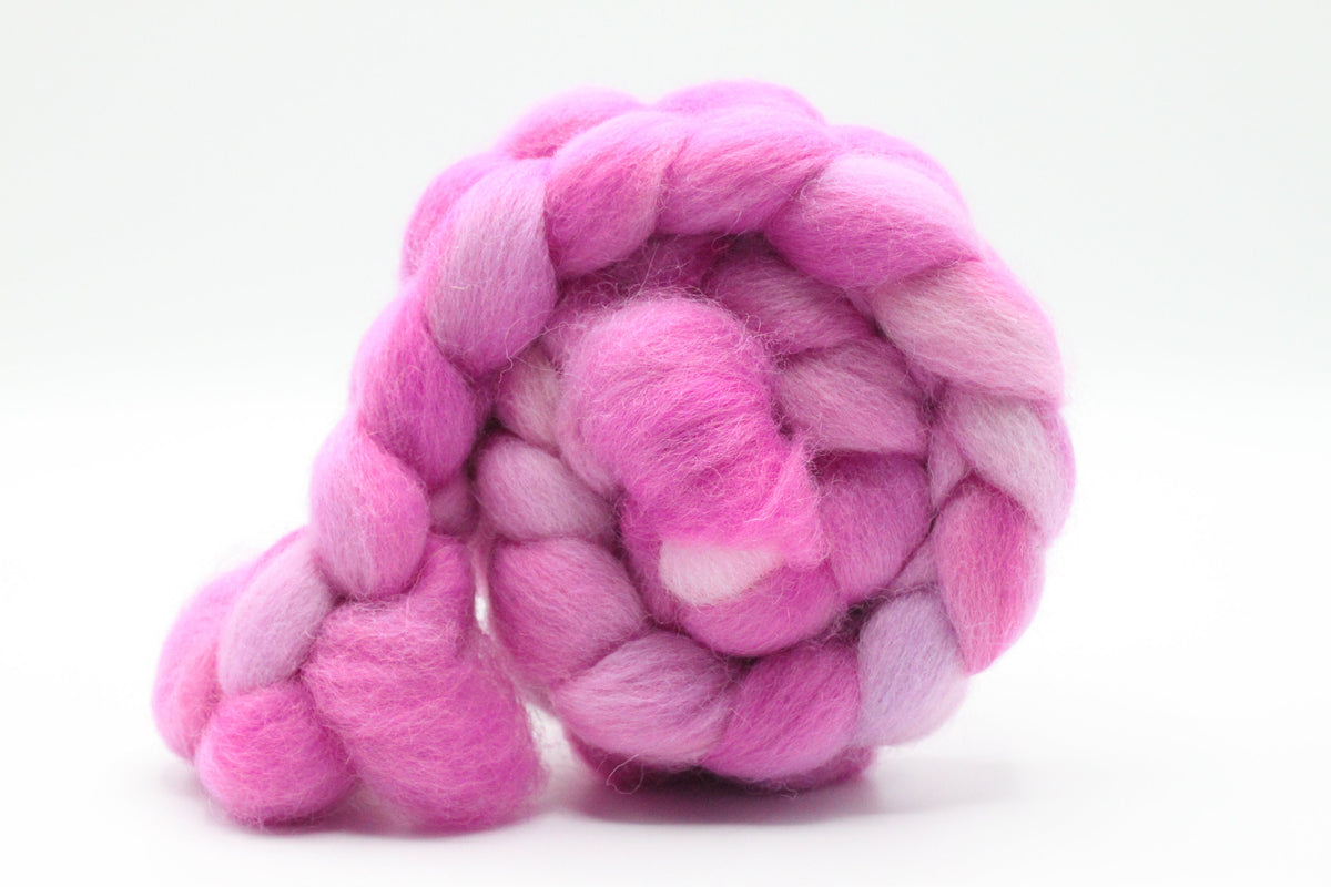 Beginners Spinning Lace Weight Complete Kit - Learn To Spin - Top Whorl, Bottom Whorl, Supported, and Roving - Berry Crush