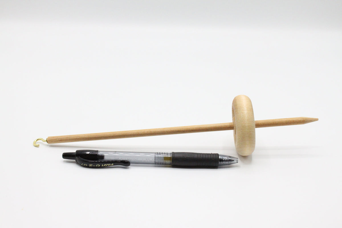 Complete Beginner Drop Spindle Kit - Midi Kit Blue- Top Whorl, Bottom Whorl, Supported and Roving