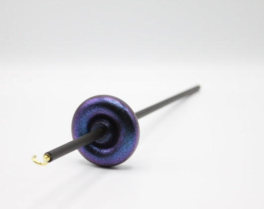 Electric Night Sparkle Drop Spindle - Red Violet Blue Shifting Colors