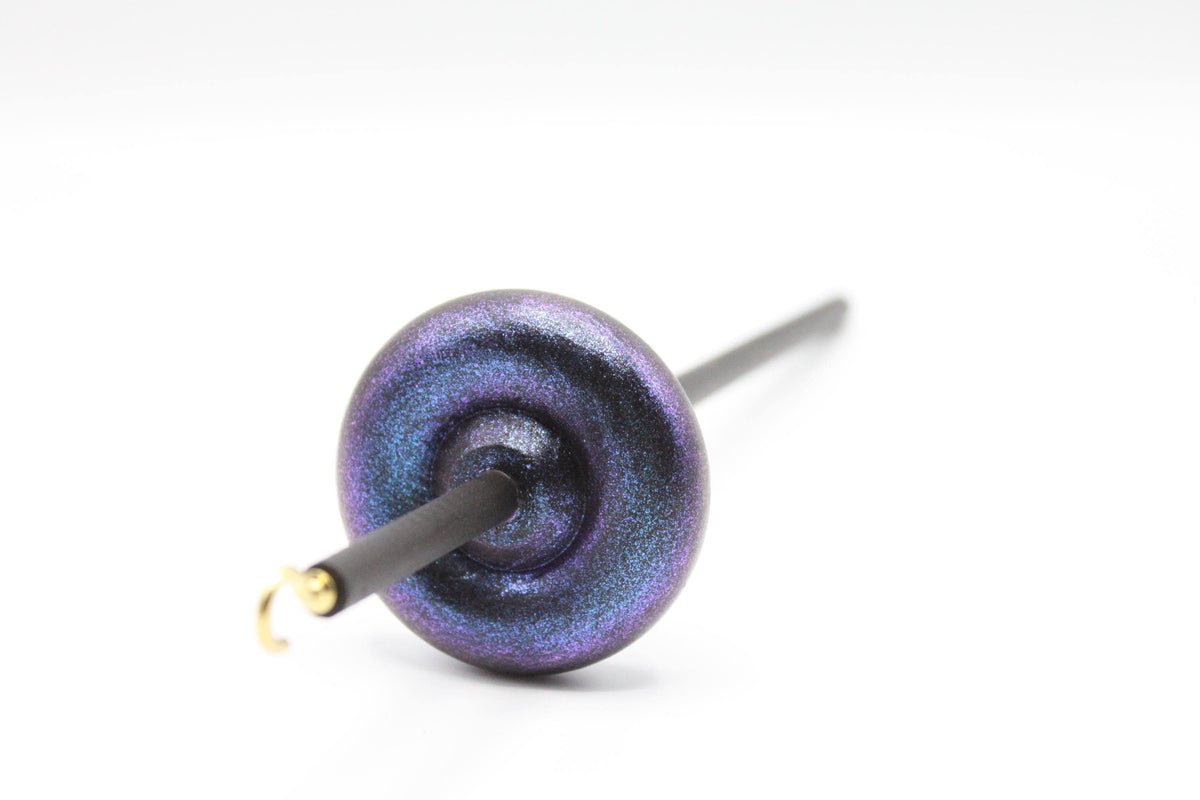 Beginner Learn To Spin Kit - Electric Night Midi Lace Weight Top or Bottom Drop Spindle - Red Violet Blue Shifting Colors - Berry Crush