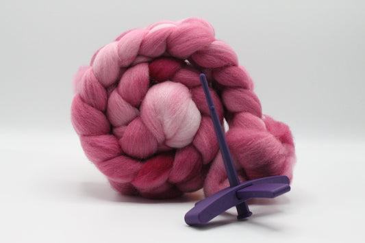 Beginner Turkish Spindle Kit - Amethyst Purple - Two Sizes To Choose From With 4 oz Falkland Roving