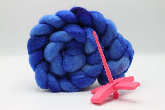 Beginner Turkish Spindle Kit - Sapphire Pink - Two Sizes To Choose From With 4 oz Falkland Roving