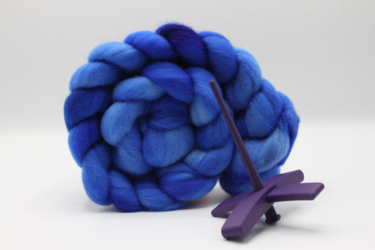 Beginner Turkish Spindle Kit - Sapphire Purple - Two Sizes To Choose From With 4 oz Falkland Roving