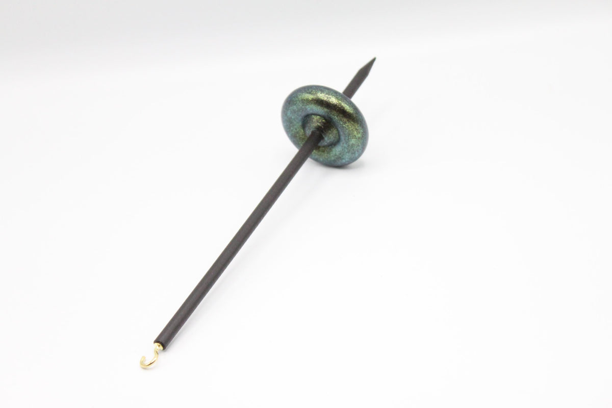 Ultimate Beginner Emerald Dragon Drop Spindle Kit - Midi Size Teal - Top Bottom Supported Turkish - Learn To Spin Kit