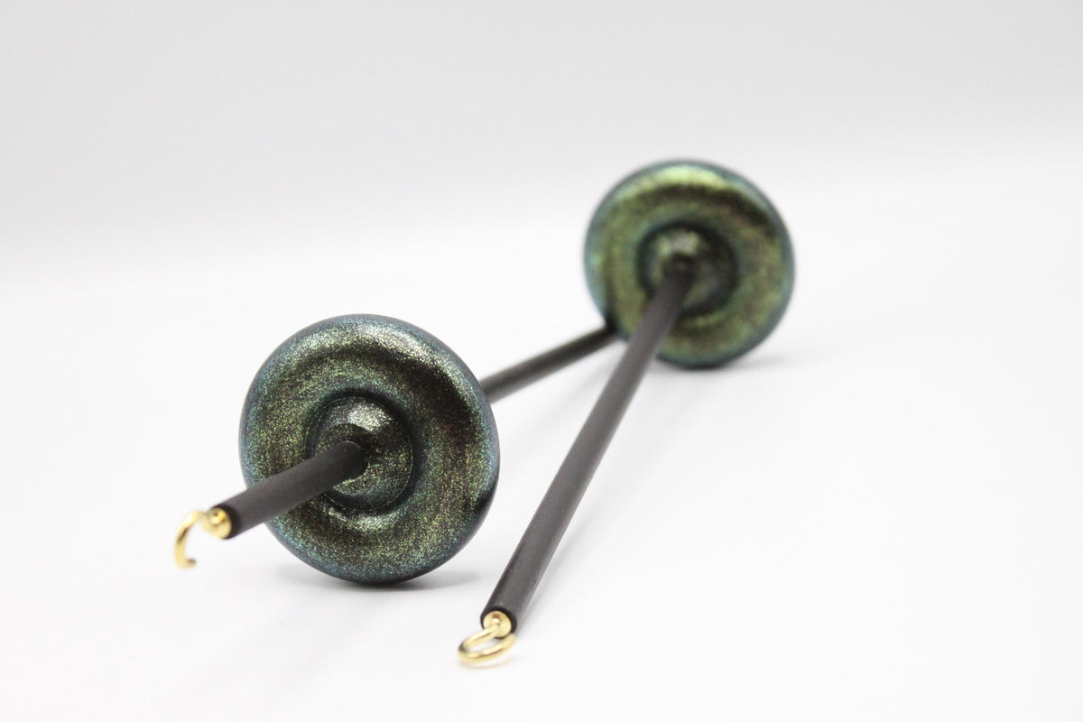Ultimate Beginner Emerald Dragon Drop Spindle Kit - Midi Size Teal - Top Bottom Supported Turkish - Learn To Spin Kit
